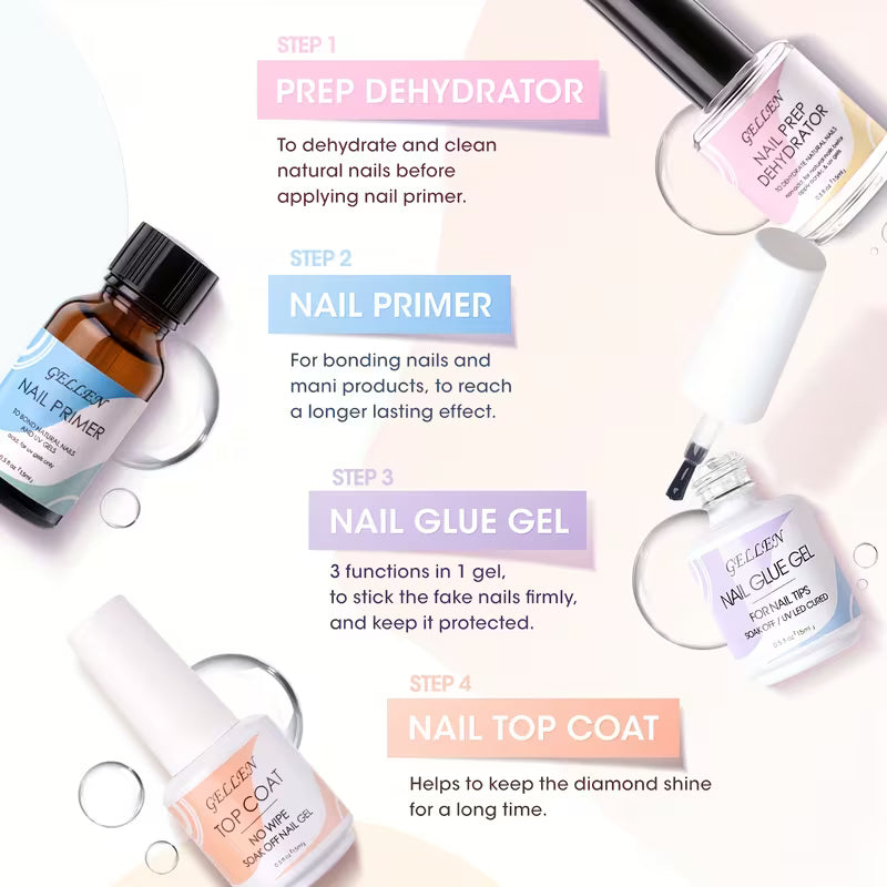 All-In-One Gellen Jelly Gel Nail Polish Kit with LED Lamp
